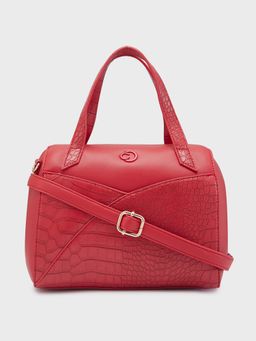 Caprese - Cabo Croco Red Faux Leather Medium Satchel Handbag