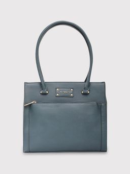 Caprese - Dakota Solid Teal Faux Leather Medium Shoulder Handbag