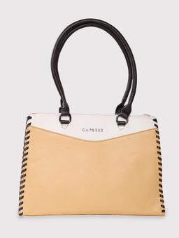 Caprese - Rome Solid Yellow Faux Leather Medium Satchel Handbag