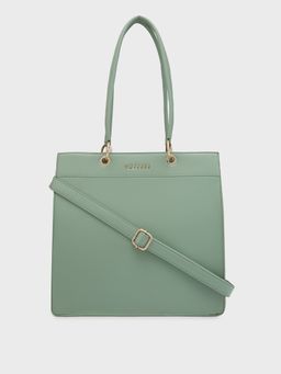Caprese - Capri Solid Mint Faux Leather Large Tote Handbag