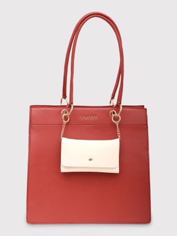Caprese - Capri Solid Terra Faux Leather Large Tote Handbag
