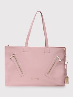 Caprese - Lilith Solid Blush Faux Leather Large Tote Handbag
