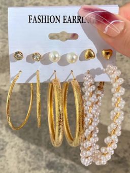 Karatcart - Gold Plated Hoop and Stud Fashion Earrings for Women