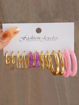Karatcart - Fashion Earrings Gold Plated Hoop Earrings Set for Women