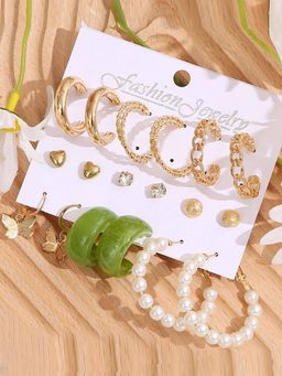 Karatcart - Gold Plated Fashion Hoop and Stud Earrings Set for Women