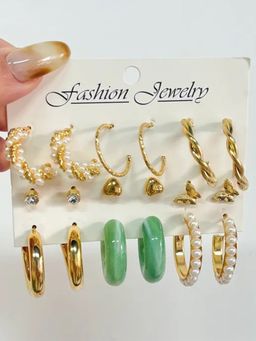 Karatcart - Gold Plated Fashion Hoop and Stud Earrings for Women