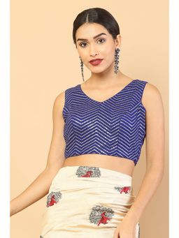 Soch - Women Blue Embellished-sequined Blouse