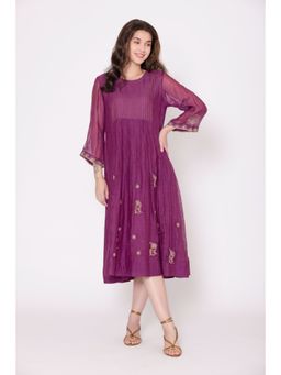 Karuna Khaitan - Purple Tara Embroidered Dress