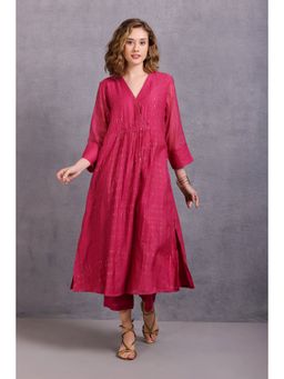 Karuna Khaitan - Pink Nara Printed Kurta with Pant (Set of 2)