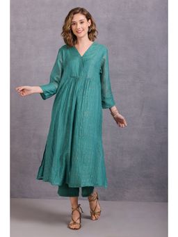 Karuna Khaitan - Green Nara Printed Kurta with Pant (Set of 2)