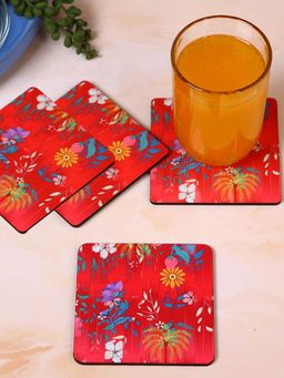 PENTADECO - Floral Square Coaster (Pack of 4)