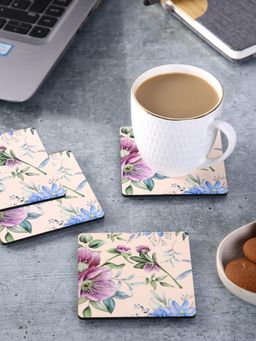 PENTADECO - Floral Square Coaster (Pack of 4)
