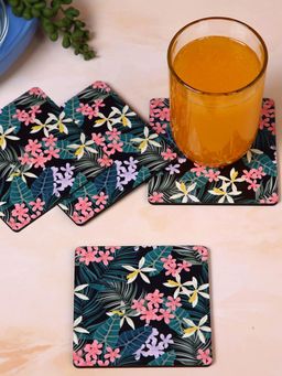 PENTADECO - Floral Square Coaster (Pack of 4)