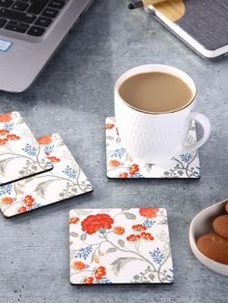 PENTADECO - Floral Square Coaster (Pack of 4)