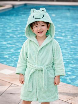 Mi Arcus - Green Embroidered Cotton Bathrobe