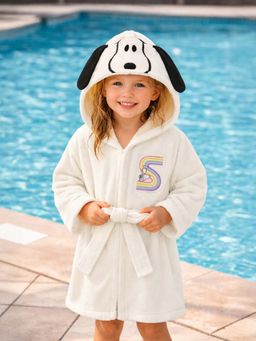 Mi Arcus - Cream Embroidered Cotton Bathrobe