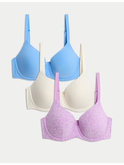 Marks & Spencer - Blue Wired T-Shirt Bras (Pack of 3)