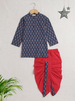 The Magic Wand - Boys Full Sleeves Printed Kurta and Dhoti (Set of 2)