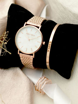 Joker and Witch - Joker & Witch White Stainless Steel Watch and Bracelet With Ring (Set of 3)