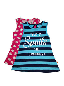 Bodycare - Girls Frock Round Neck Sleeveless Dresses (Pack of 2)