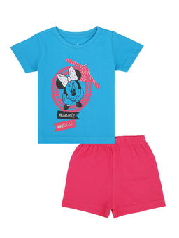 Bodycare - Minnie & Friends Girls Round Neck Half Sleeves Top and Shorts (Set of 2)