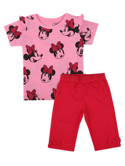 Bodycare - Minnie & Friends Girls Round Neck Half Sleeves Top and Bottom (Set of 2)