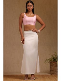 Soch - White Cotton Spandex Seamless Saree Shaper