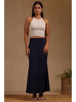 Soch - Navy Blue Cotton Spandex Seamless Saree Shaper