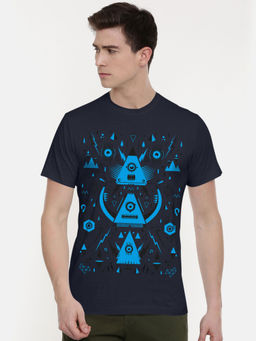 THREADCURRY - Polygons Of Music Creative Graphic Printed T-shirt For Men