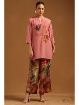 Soch - Blush Pink Crepe Floral Co-Ord Set