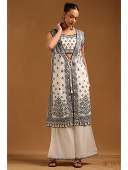 Soch - Off White Chanderi Floral Co-Ord Set
