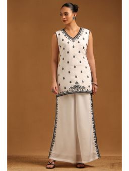 Soch - Off White Chanderi Floral Co-Ord Set