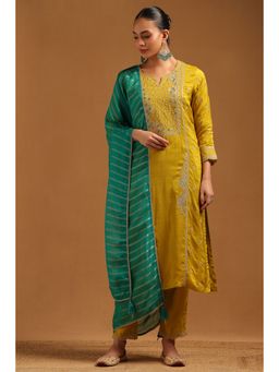 Soch - Light Green Dola Silk Embroidered Kurta With Pant & Dupatta