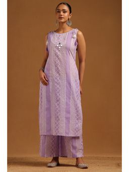 Soch - Purple Cotton Geometric Co-Ord Set