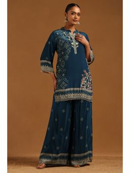 Soch - Blue Crepe Floral Co-Ord Set