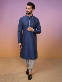 KISAH - Men Blue Kurta (Set of 2)