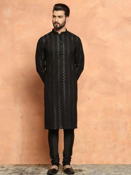 KISAH - Men Black Kurta (Set of 2)