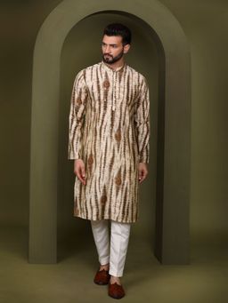 KISAH - Men Beige Kurta (Set of 2)