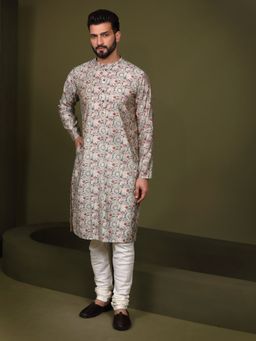 KISAH - Men Multi Color Printed Kurta and Churidar