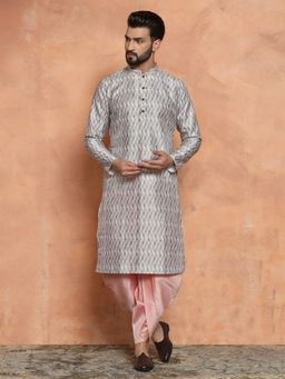 KISAH - Men Grey Kurta (Set of 2)