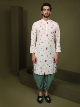 KISAH - Men Cream Kurta (Set of 2)