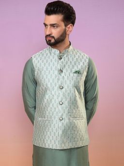 KISAH - Mens Green Nehru Jacket