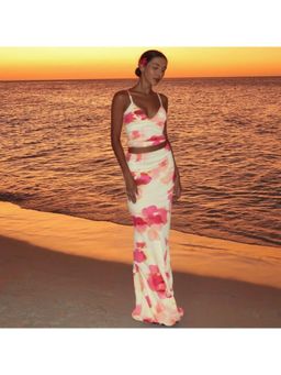 Outzidr - Women Multi-Color Abstract Regular Fit Top with Skirt (Set of 2)