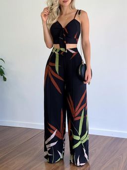 Outzidr - Women Black Printed Regular Fit Co-Ord (Set of 2)