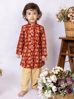 Campana - Cotton Full Sleeves Seamless Floral Printed Kurta Pyjama