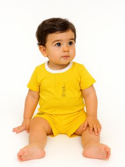Nautinati - Cotton Yellow T-shirt and Shorts for Boys