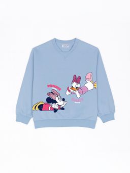 Nautinati - Blue Minnie Mouse and Daisy Duck Print Sweatshirt for Girls