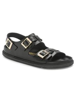Birkenstock - Cannes Black Natural Leather Narrow Width Women with an Ankle Strap Sandals