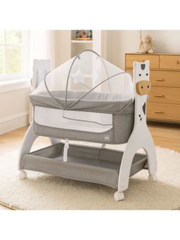 Mee Mee - Grey 2 in 1 Manual Swing Wooden Cradle