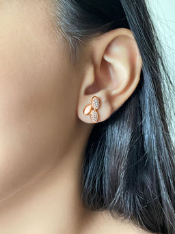 Silberry - 925 Sterling Silver Rose Gold Jasmine Earrings
